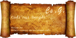 Csényi Gergő névjegykártya